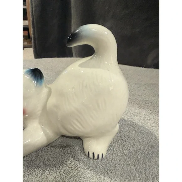 Vintage Ceramic Cat Kitty Stretching Collectible Mexico White Persian - Picture 4 of 11